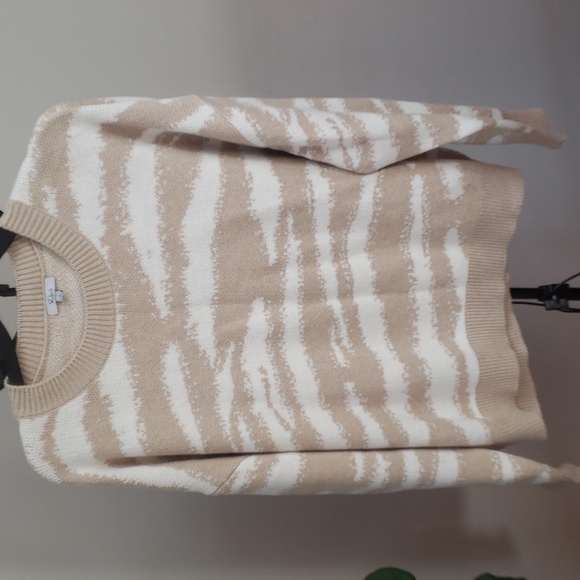 Rails Virgo Camel animal stripe sweater, animal print, cashmere, new. - Picture 2 of 8
